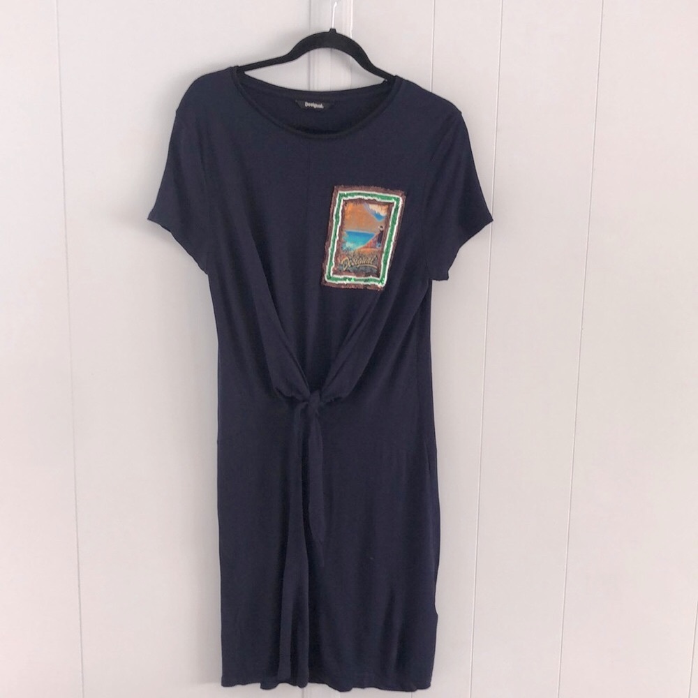 Desigual navy drop waist dress